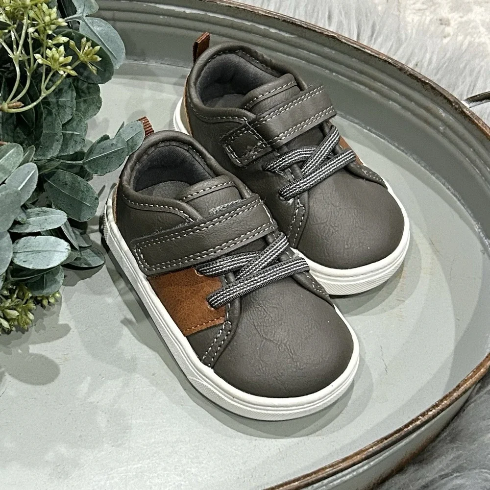 Carter's Just One You Daily Slip-On Shoes Gray/Brown for Baby Toddler Size 4